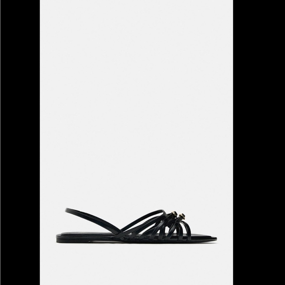 ZARA CROSS STRAP FLAT SANDALS - SIZE 7.5 or 38 - BRAND NEW WITH TAG - Picture 9 of 10